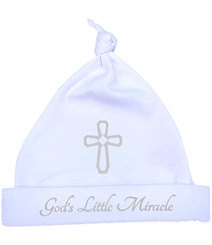 BabyPrem Baby Hut Mütze Kleidung Christlicher Gott 'God's Little Miracle' 6-12 Monate 68-80cm von BabyPrem