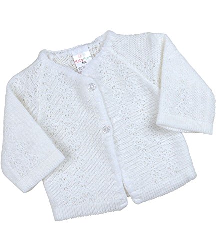 BabyPrem Babykleidung StrickJäckchen Pullover Weich Gestrickt 50-56cm Neugeborene Weiss von BabyPrem