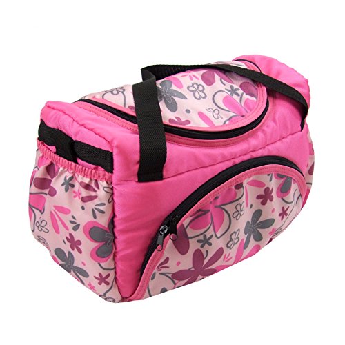 BambiniWelt Wickeltasche Babytasche für Kinderwagen Jogger Buggy Kinderwagentasche (Rosa Rosa Blumen) von Babys-Dreams