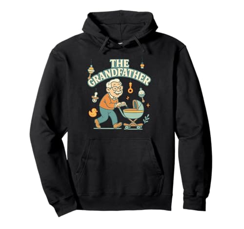 Grandparent Pushing a Baby Kinderwagen Vintage Funny Grandpa Pullover Hoodie Grandparent Pushing a Baby Kinderwagen Vintage Funny Grandpa Pullover Hoodie von Babysitter Family Meme Grandfathers Day