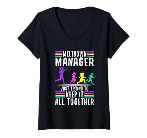 Damen Meltdown-Manager T-Shirt mit V-Ausschnitt von Babysitter child care nanny daycare provider