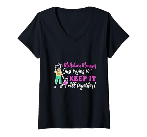 Damen Meltdown-Manager T-Shirt mit V-Ausschnitt von Babysitter child care nanny daycare provider