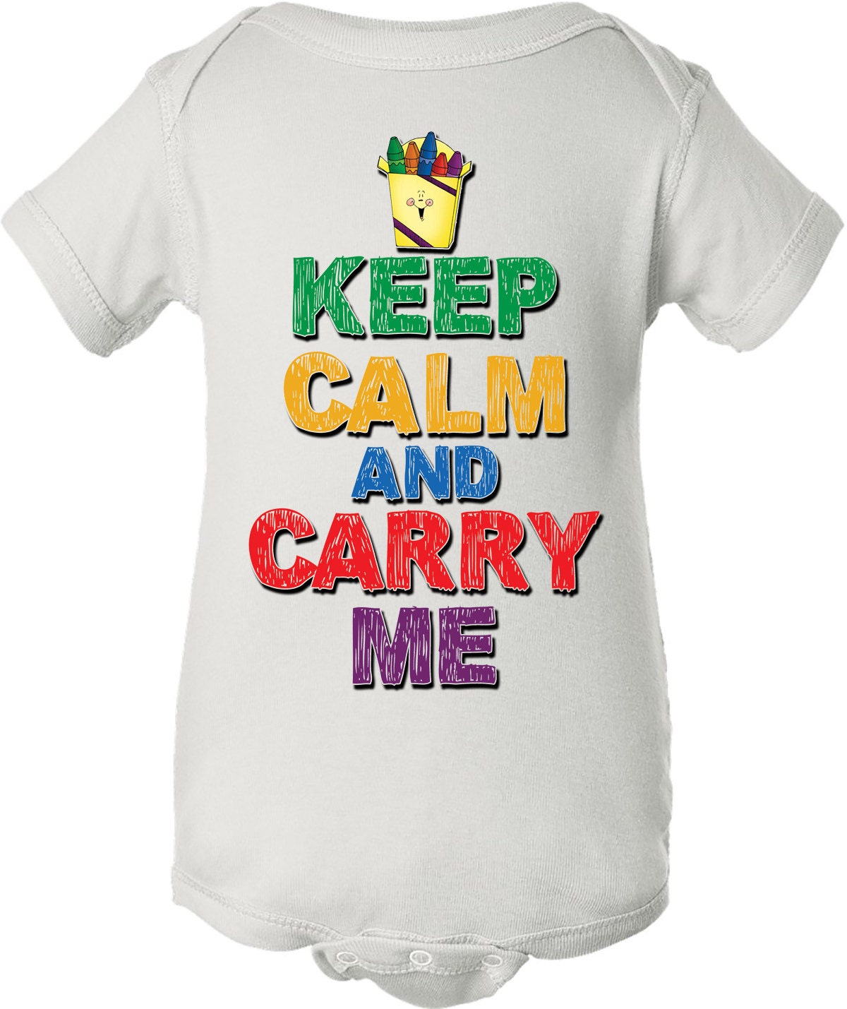 Keep Calm & Carry Me Baby Onesie von Babyteezandmore