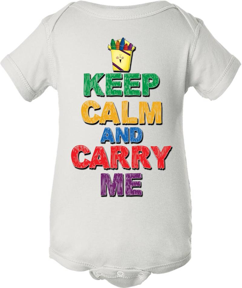 Keep Calm & Carry Me Baby Onesie von Babyteezandmore