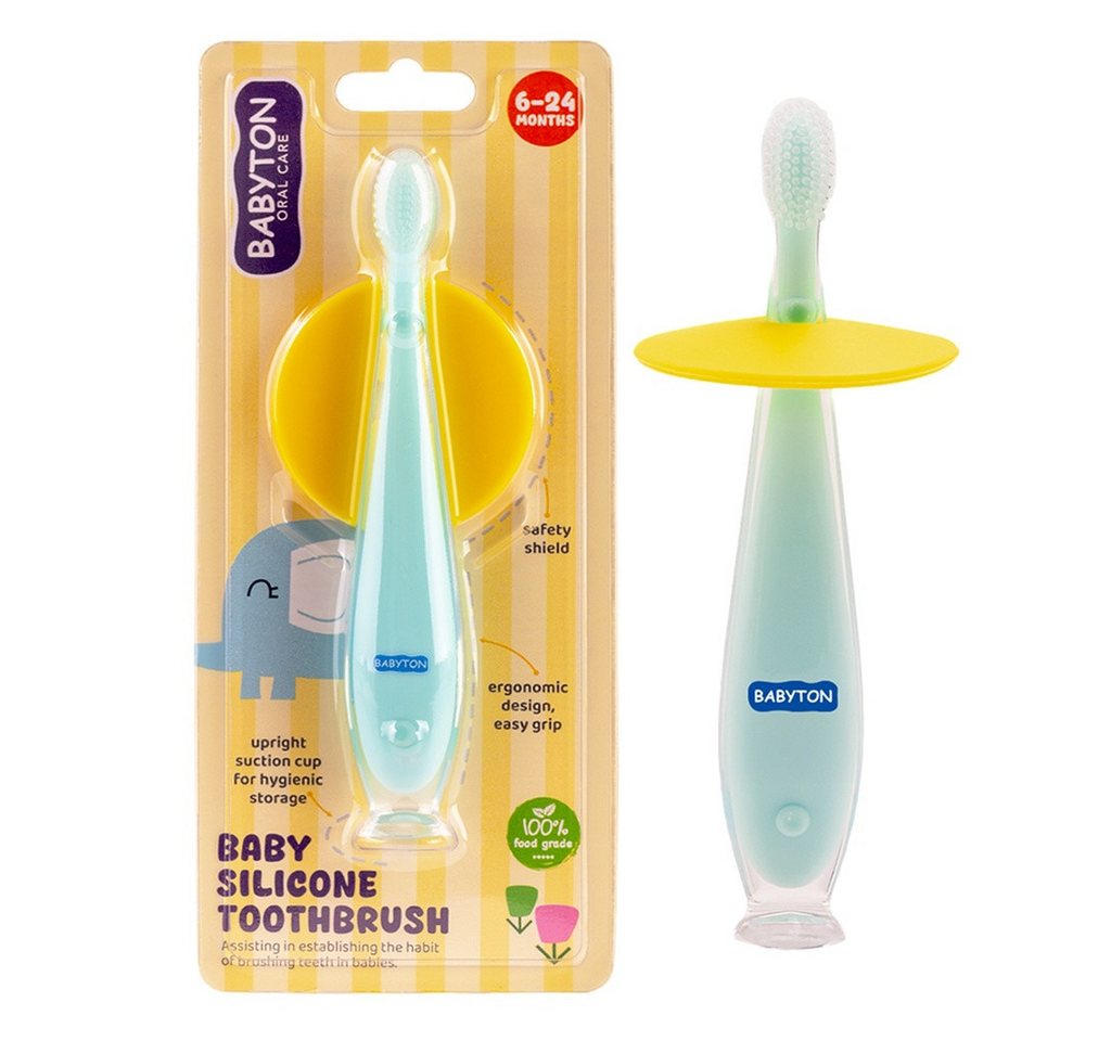 Babyton Lernzahnbürste Babyton Silikon Zahnbürste für Babys 6-24 Monate, BPA-frei & weich von Babyton