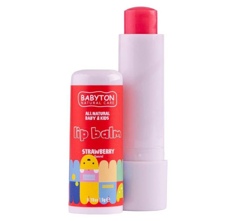 Babyton Lippenbalsam Babyton Kinder Lippenbalsam Erdbeere 5g-Natürlich, Parabenfrei, Sanft von Babyton
