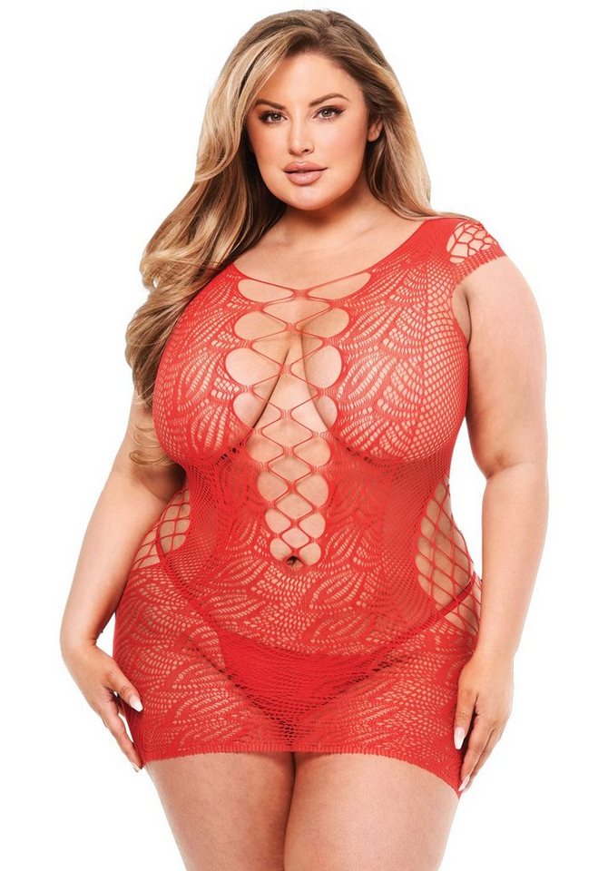 Baci Lingerie Minikleid Plus Size Netz-Minikleid - rot von Baci Lingerie