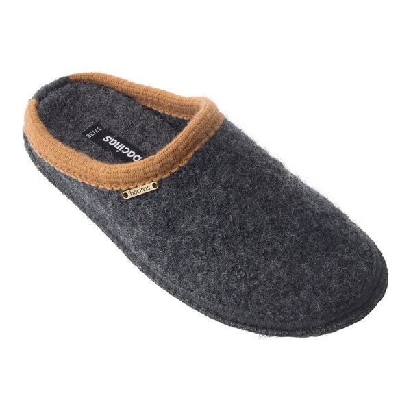 Bacinas Hausschuh Pantoffeln mit Farbakzent an der Öffnung 100% Wolle von Bacinas
