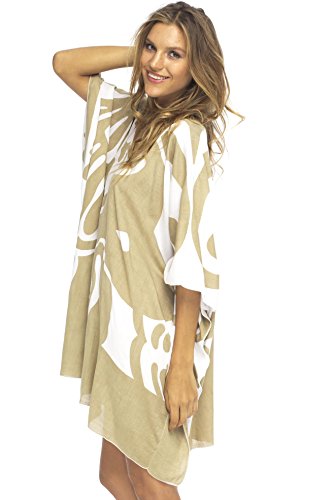 Back From Bali Damen-Badeanzug, locker, kurzer Strandkleid, Caftan, Mocca von Back From Bali