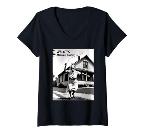 Damen Vergiss Niemals die Disziplin der 60er und 70er, Lustiger nostalgischer Elternhumor T-Shirt mit V-Ausschnitt von Back In My Day Co.