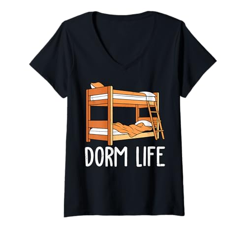 Damen Zurück - Wohnheimleben T-Shirt mit V-Ausschnitt Damen Zurück - Wohnheimleben T-Shirt mit V-Ausschnitt von Back Mood Apparel