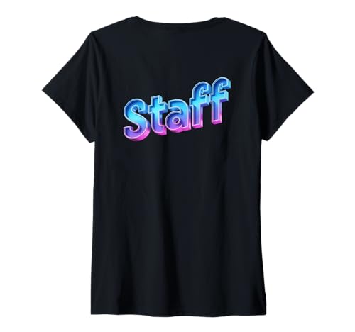 Damen Aufdruck auf der Rückseite des Event Staff Tees T-Shirt mit V-Ausschnitt von Back Print Designs