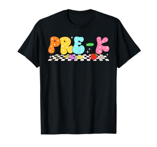 Groovy Pre-K Schulanfang Schulanfang Junge Mädchen Kind T-Shirt Groovy Pre-K Schulanfang Schulanfang Junge Mädchen Kind T-Shirt von Back To First Day Of School Ades.shirt