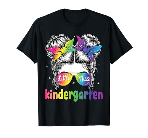 Little Miss Kindergarten Einschulung 1. Tag Mädchen T-Shirt von Back To First Day Of School Girl Kid Tee