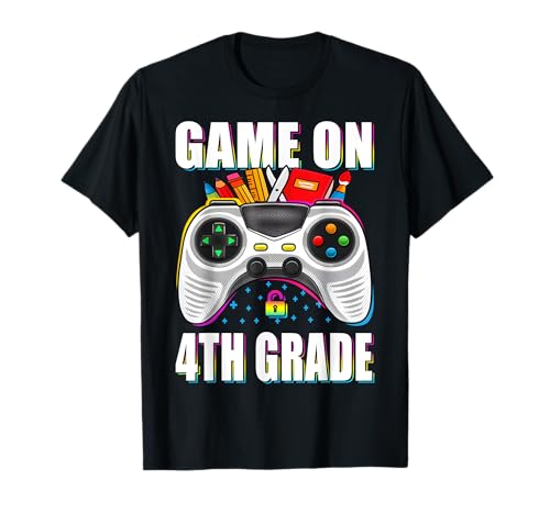 Game On 4th Grade Gamer Jungen Kinder Back to School First Day T-Shirt Game On 4th Grade Gamer Jungen Kinder Back to School First Day T-Shirt von Back To School 1st Day Fourth Grade Boy Kids