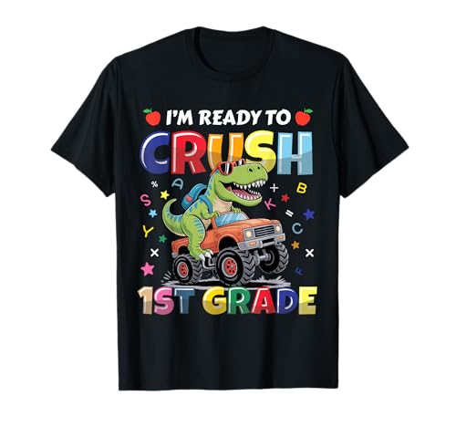 Back To School Boy Dinosaurier I'm Ready To Crush 1. Klasse T-Shirt von Back To School 1st Grade Tee