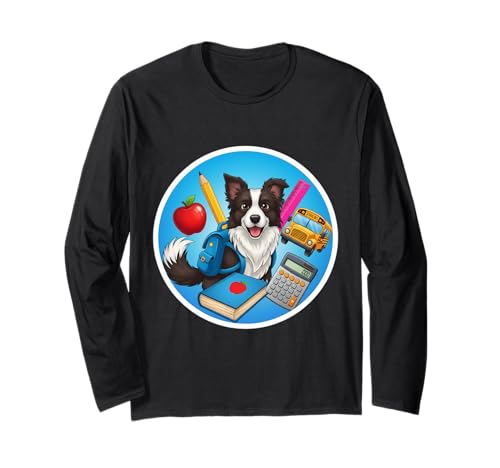 Zurück zur Schule, Border Collie, Hund, Junge, Mädchen, Besitzer, Schüler, Kinder Langarmshirt Zurück zur Schule, Border Collie, Hund, Junge, Mädchen, Besitzer, Schüler, Kinder Langarmshirt von Back To School Border Collie Dog Products