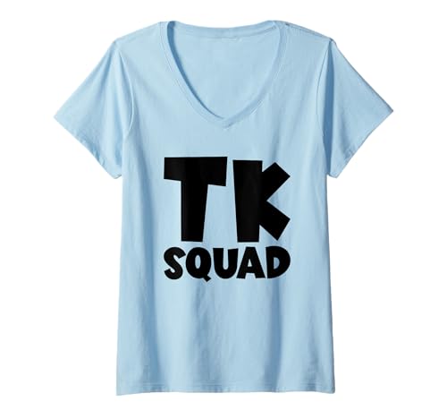 Damen TK Squad Back to School Übergangs-Kindergarten TK Squad T-Shirt mit V-Ausschnitt von Back To School Boys & Girls Co.