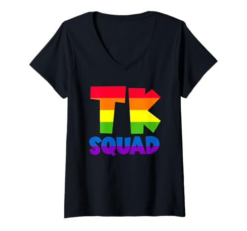 Damen TK Squad Back to School Übergangs-Kindergarten TK Squad T-Shirt mit V-Ausschnitt von Back To School Boys & Girls Co.