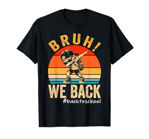 Bruh, wir unterstützen die Kinder am ersten Schultag, zurück in die Schule, Jungen T-Shirt Bruh, wir unterstützen die Kinder am ersten Schultag, zurück in die Schule, Jungen T-Shirt von Back To School Bruh We Back Retro Teacher Student