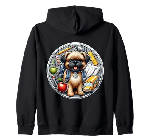 Back To School Brüssel Griffon Hund Jungen Mädchen Besitzer Student Kapuzenjacke von Back To School Brussels Griffon Dog Products