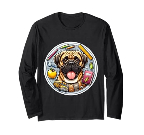 Schulanfang Bullmastiff Hund Jungen Mädchen Besitzer Schüler Kinder Langarmshirt Schulanfang Bullmastiff Hund Jungen Mädchen Besitzer Schüler Kinder Langarmshirt von Back To School Bullmastiff Dog Products