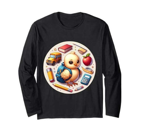 Back To School Küken Jungen Mädchen Student Kinder Liebhaber Kind Neu Langarmshirt von Back To School Chick Boys Girls Student Products