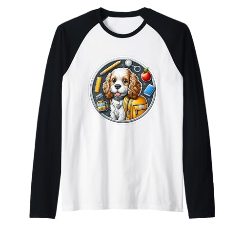 Back To School Clumber Spaniel Hund Jungen Mädchen Schüler Kinder Raglan von Back To School Clumber Spaniel Dog Products