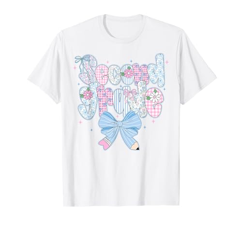 2. Klasse Preppy Floral Coquette Bow Girly Back to School T-Shirt 2. Klasse Preppy Floral Coquette Bow Girly Back to School T-Shirt von Back To School Coquette Bow Teacher Kids Outfits