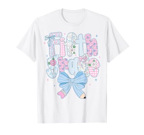 5. Klasse Preppy Floral Coquette Bow Girly Back to School T-Shirt 5. Klasse Preppy Floral Coquette Bow Girly Back to School T-Shirt von Back To School Coquette Bow Teacher Kids Outfits