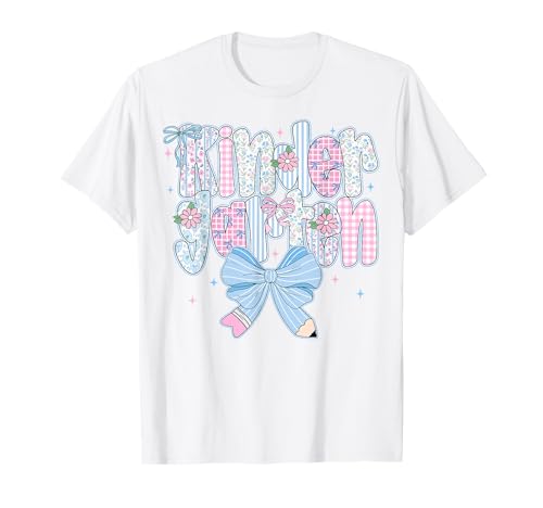 Preppy Coquette Bow Girly für den Kindergarten, mit Blumenmuster, zurück zur Schule T-Shirt Preppy Coquette Bow Girly für den Kindergarten, mit Blumenmuster, zurück zur Schule T-Shirt von Back To School Coquette Bow Teacher Kids Outfits