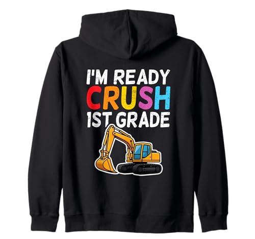 I'm Ready To Crush 1. Klasse Baufahrzeug Jungen Kinder Kapuzenjacke I'm Ready To Crush 1. Klasse Baufahrzeug Jungen Kinder Kapuzenjacke von Back To School Excavators Construction Boys Design