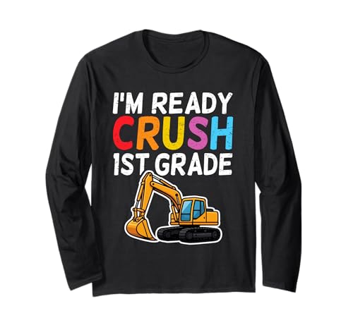 I'm Ready To Crush 1. Klasse Baufahrzeug Jungen Kinder Langarmshirt I'm Ready To Crush 1. Klasse Baufahrzeug Jungen Kinder Langarmshirt von Back To School Excavators Construction Boys Design