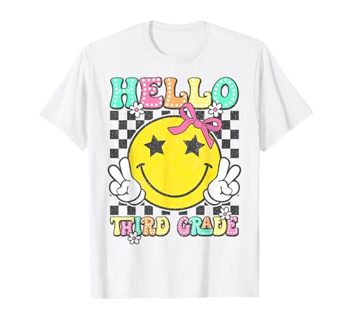 Hallo, Coquette Bow, Mädchen aus der dritten Klasse, zurück zur Schule T-Shirt Hallo, Coquette Bow, Mädchen aus der dritten Klasse, zurück zur Schule T-Shirt von Back To School First Day Of 3rd Grade