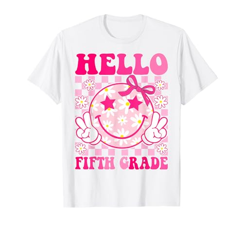 Hallo, Coquette Bow, Mädchen aus der 5. Klasse, zurück zur Schule T-Shirt Hallo, Coquette Bow, Mädchen aus der 5. Klasse, zurück zur Schule T-Shirt von Back To School First Day Of School 5th Grade