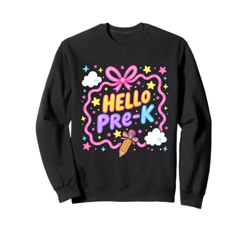 Hello Pre K Vorschule Back to School Lehrer Jungen Kinder Mädchen Sweatshirt von Back To School First Day of Preschool Pre-K Kids