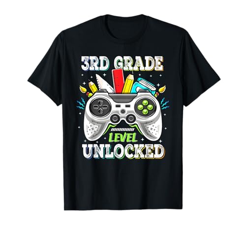 Back to School Unlocked Gamer, 3. Klasse, für Kinder und Jungen T-Shirt Back to School Unlocked Gamer, 3. Klasse, für Kinder und Jungen T-Shirt von Back To School Gamer