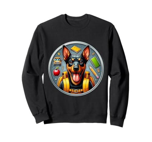 Schulanfang Deutscher Pinscher Hund Jungen Mädchen Schüler Kinder Sweatshirt von Back To School German Pinscher Dog Products