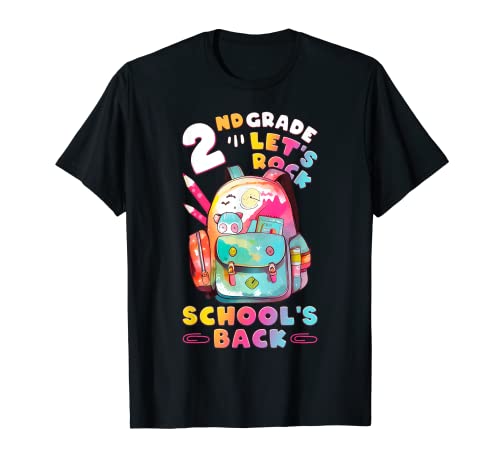 Erster Tag der 2. Klasse Mädchen, Zurück zur Schule, Zweite T-Shirt von Back To School Gifts for Girls by Fluffy Prints