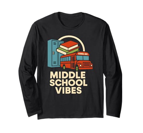 Back To School Middle School Vibes Süßer erster Tag für Frauen Langarmshirt Back To School Middle School Vibes Süßer erster Tag für Frauen Langarmshirt von Back To School Happy Middle School Outfit Apparel