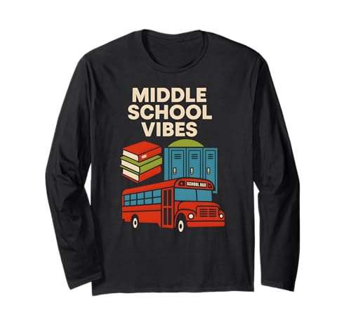 Back To School Middle School Vibes Süßer erster Tag für Frauen Langarmshirt Back To School Middle School Vibes Süßer erster Tag für Frauen Langarmshirt von Back To School Happy Middle School Outfit Apparel