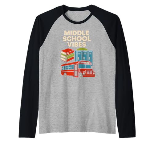 Back To School Middle School Vibes Süßer erster Tag für Frauen Raglan Back To School Middle School Vibes Süßer erster Tag für Frauen Raglan von Back To School Happy Middle School Outfit Apparel