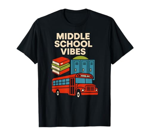 Back To School Middle School Vibes Süßer erster Tag für Frauen T-Shirt Back To School Middle School Vibes Süßer erster Tag für Frauen T-Shirt von Back To School Happy Middle School Outfit Apparel