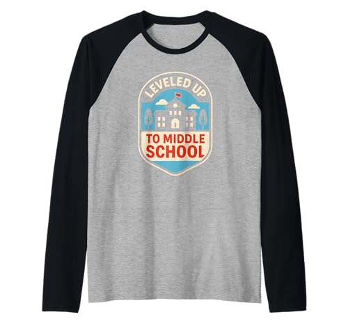 In die Mittelschule hochgestuft Coole Kinder, Jungs, zurück zur Schule Raglan In die Mittelschule hochgestuft Coole Kinder, Jungs, zurück zur Schule Raglan von Back To School Happy Middle School Outfit Apparel