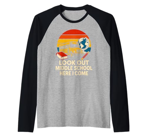 Look Out Middle School Cool Kids Boys Back to School Bus Raglan von Back To School Happy Middle School Outfit Apparel