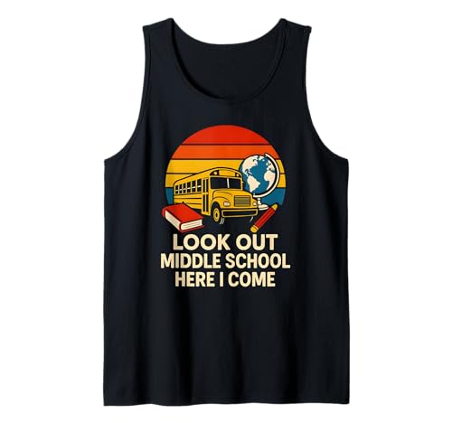 Look Out Middle School Cool Kids Boys Back to School Bus Tank Top Look Out Middle School Cool Kids Boys Back to School Bus Tank Top von Back To School Happy Middle School Outfit Apparel