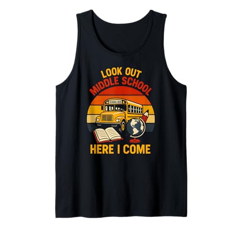 Look Out Middle School Cool Kids Boys Back to School Bus Tank Top Look Out Middle School Cool Kids Boys Back to School Bus Tank Top von Back To School Happy Middle School Outfit Apparel