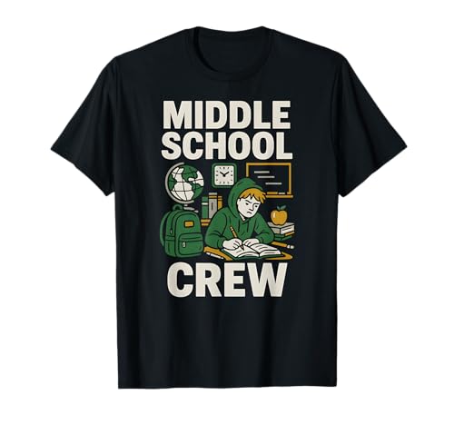 Middle School Crew Cool für Kinder, für Jungen, Vintage-Stil, zurück zur Schule T-Shirt Middle School Crew Cool für Kinder, für Jungen, Vintage-Stil, zurück zur Schule T-Shirt von Back To School Happy Middle School Outfit Apparel