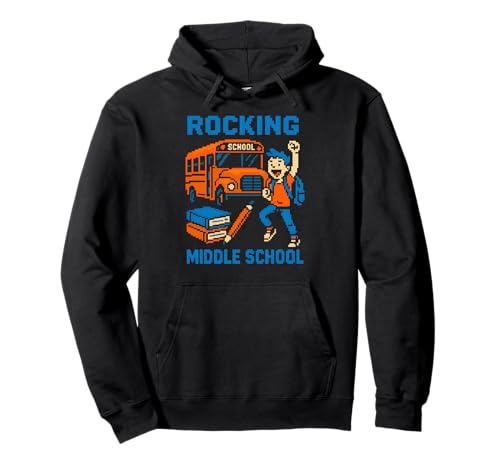 Rocking Middle School Fun Jungen Videospiel Back to School Bus Pullover Hoodie Rocking Middle School Fun Jungen Videospiel Back to School Bus Pullover Hoodie von Back To School Happy Middle School Outfit Apparel