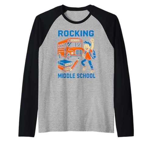 Rocking Middle School Fun Jungen Videospiel Back to School Bus Raglan Rocking Middle School Fun Jungen Videospiel Back to School Bus Raglan von Back To School Happy Middle School Outfit Apparel